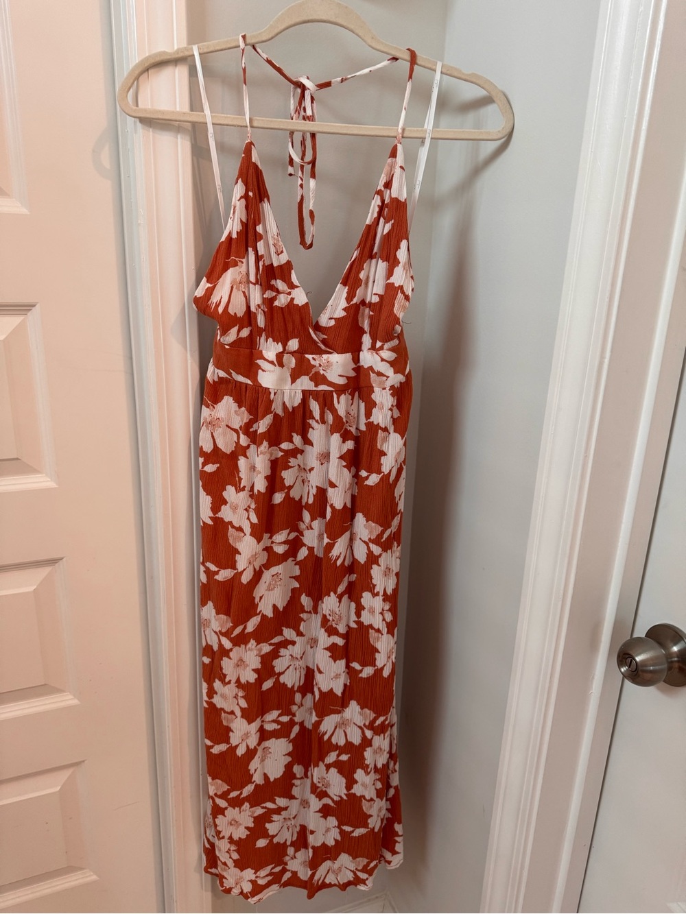 Lulus Orange Halter Midi dress